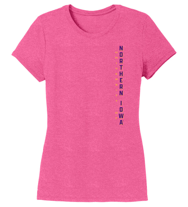 Women's Northern Iowa Panthers Premium Tri-Blend Tee Shirt - Vertical University of Northern Iowa