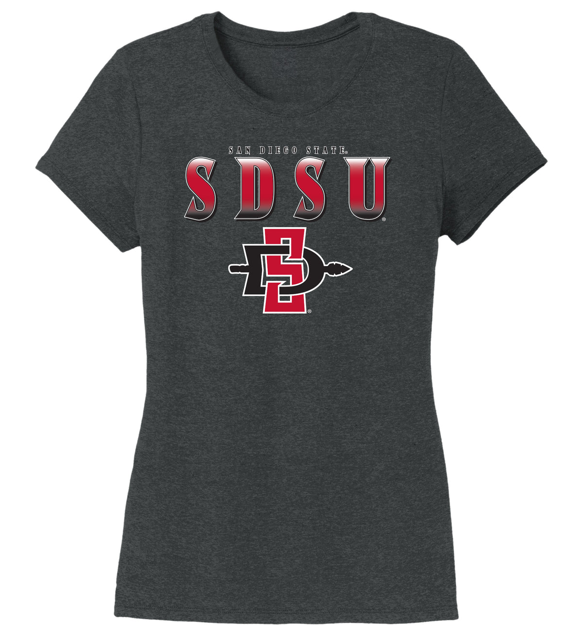 Women's San Diego State Aztecs Premium Tri-Blend Tee Shirt - SDSU Full Color Fade Aztecs Logo