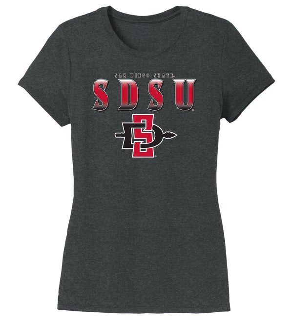 Women's San Diego State Aztecs Premium Tri-Blend Tee Shirt - SDSU Full Color Fade Aztecs Logo