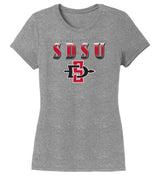 Women's San Diego State Aztecs Premium Tri-Blend Tee Shirt - SDSU Full Color Fade Aztecs Logo