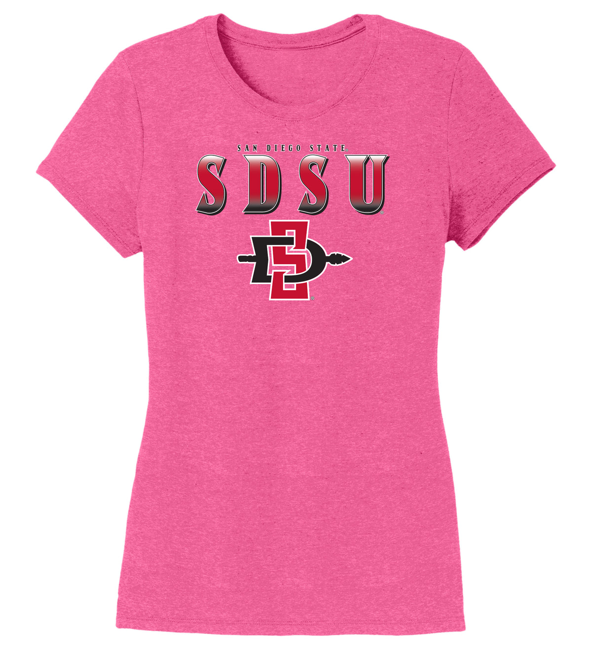 Women's San Diego State Aztecs Premium Tri-Blend Tee Shirt - SDSU Full Color Fade Aztecs Logo
