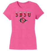 Women's San Diego State Aztecs Premium Tri-Blend Tee Shirt - SDSU Full Color Fade Aztecs Logo