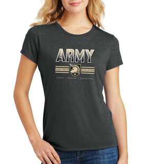 Women's Army Black Knights Premium Tri-Blend Tee Shirt - Army Full Color Fade Primary Logo