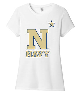 Women's Navy Midshipmen Premium Tri-Blend Tee Shirt - US Naval Academy Star Logo