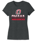 Women's Omaha Mavericks Premium Tri-Blend Tee Shirt - Full Color Fade Omaha