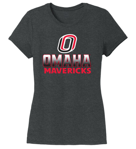 Women's Omaha Mavericks Premium Tri-Blend Tee Shirt - Full Color Fade Omaha