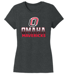 Women's Omaha Mavericks Premium Tri-Blend Tee Shirt - Full Color Fade Omaha