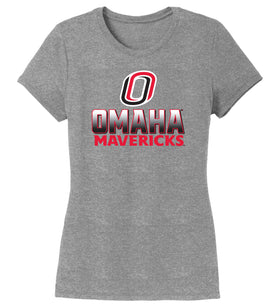 Women's Omaha Mavericks Premium Tri-Blend Tee Shirt - Full Color Fade Omaha