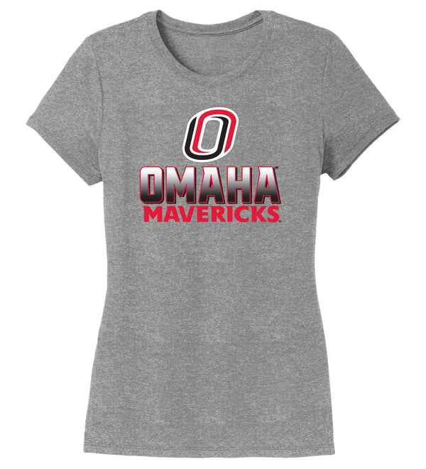 Women's Omaha Mavericks Premium Tri-Blend Tee Shirt - Full Color Fade Omaha