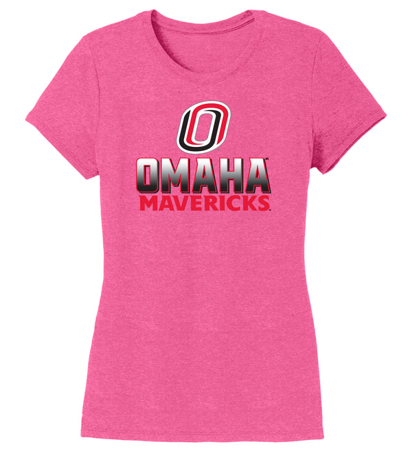 Women's Omaha Mavericks Premium Tri-Blend Tee Shirt - Full Color Fade Omaha