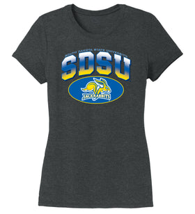 Women's South Dakota State Jackrabbits Premium Tri-Blend Tee Shirt - SDSU Full Color Fade Plus Primary Logo