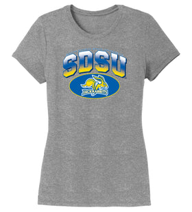 Women's South Dakota State Jackrabbits Premium Tri-Blend Tee Shirt - SDSU Full Color Fade Plus Primary Logo