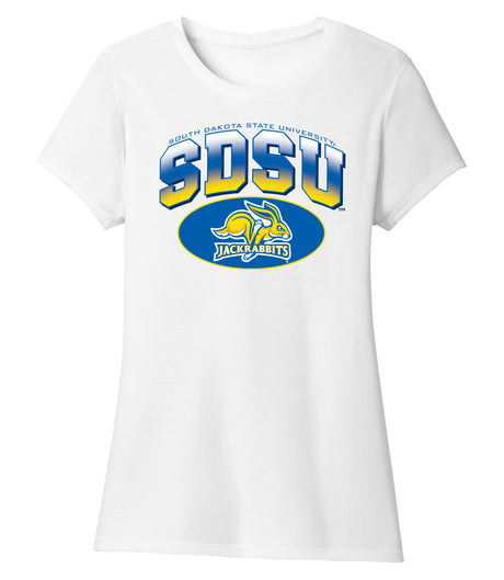 Women's South Dakota State Jackrabbits Premium Tri-Blend Tee Shirt - SDSU Full Color Fade Plus Primary Logo