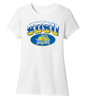 Women's South Dakota State Jackrabbits Premium Tri-Blend Tee Shirt - SDSU Full Color Fade Plus Primary Logo