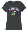 Women's Kansas Jayhawks Premium Tri-Blend Tee Shirt - Full Color Fade Kansas Logo