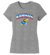 Women's Kansas Jayhawks Premium Tri-Blend Tee Shirt - Full Color Fade Kansas Logo