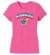 Women's Kansas Jayhawks Premium Tri-Blend Tee Shirt - Full Color Fade Kansas Logo