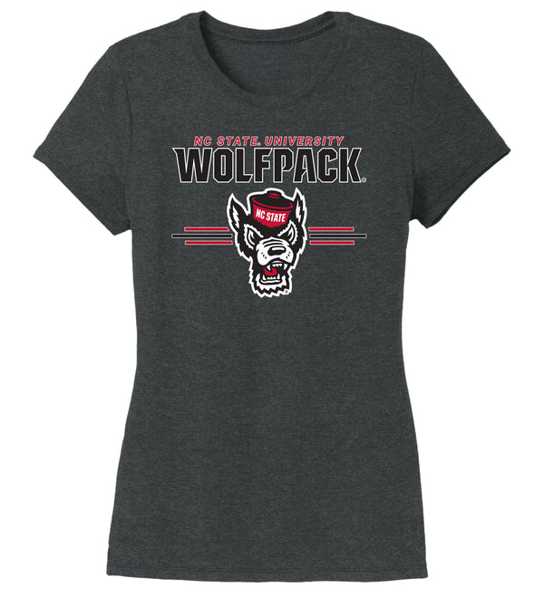 Women's North Carolina State Wolfpack Premium Tri-Blend Tee Shirt - 3-Stripe Primary Logo