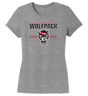 Women's North Carolina State Wolfpack Premium Tri-Blend Tee Shirt - 3-Stripe Primary Logo
