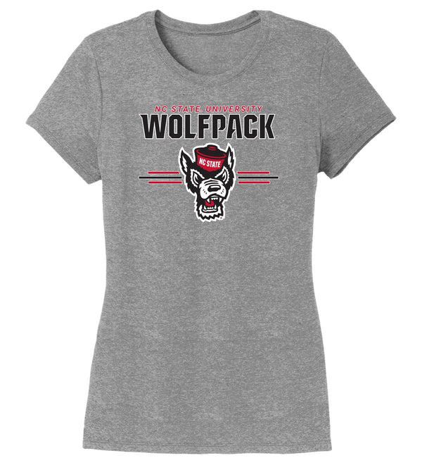 Women's North Carolina State Wolfpack Premium Tri-Blend Tee Shirt - 3-Stripe Primary Logo