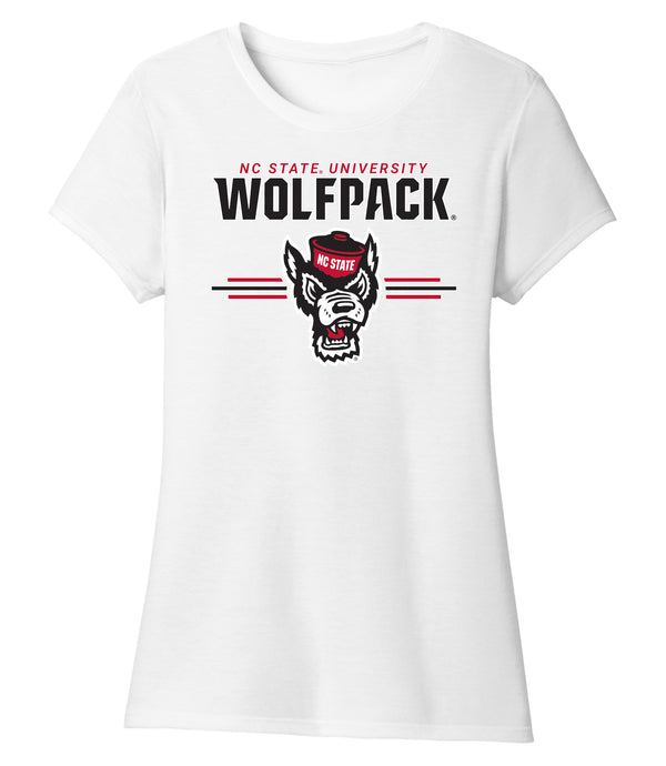Women's North Carolina State Wolfpack Premium Tri-Blend Tee Shirt - 3-Stripe Primary Logo
