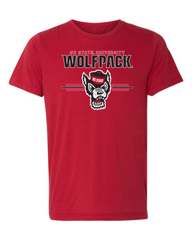 Women's North Carolina State Wolfpack Premium Tri-Blend Tee Shirt - 3-Stripe Primary Logo