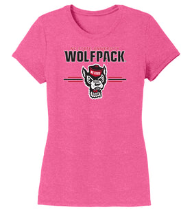 Women's North Carolina State Wolfpack Premium Tri-Blend Tee Shirt - 3-Stripe Primary Logo