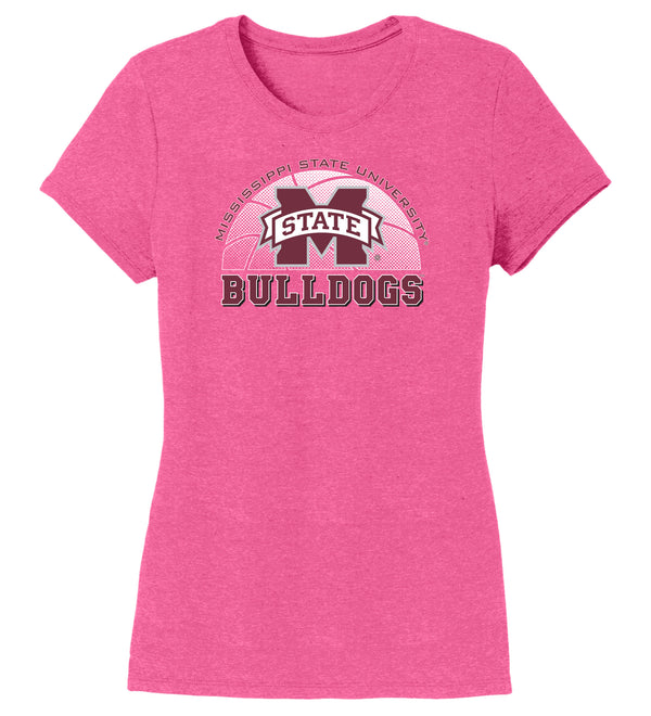 Women's Mississippi State Bulldogs Premium Tri-Blend Tee Shirt - MSU Bulldogs Basketball