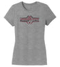 Women's Mississippi State Bulldogs Premium Tri-Blend Tee Shirt - Striped MSU Bulldogs Football Laces