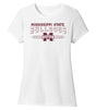Women's Mississippi State Bulldogs Premium Tri-Blend Tee Shirt - MSU Bulldogs 3-Stripe
