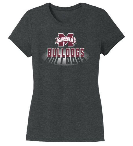 Women's Mississippi State Bulldogs Premium Tri-Blend Tee Shirt - Bulldogs Spotlight and Shadow