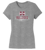Women's Mississippi State Bulldogs Premium Tri-Blend Tee Shirt - Bulldogs Spotlight and Shadow