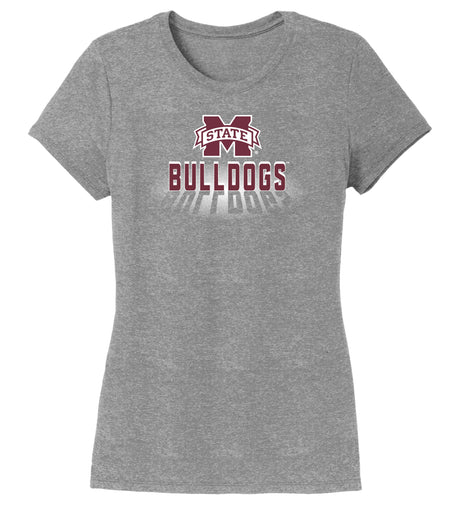 Women's Mississippi State Bulldogs Premium Tri-Blend Tee Shirt - Bulldogs Spotlight and Shadow