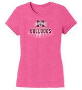 Women's Mississippi State Bulldogs Premium Tri-Blend Tee Shirt - Bulldogs Spotlight and Shadow