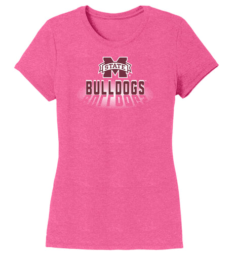 Women's Mississippi State Bulldogs Premium Tri-Blend Tee Shirt - Bulldogs Spotlight and Shadow