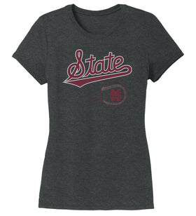Women's Mississippi State Bulldogs Premium Tri-Blend Tee Shirt - Mississippi State Baseball