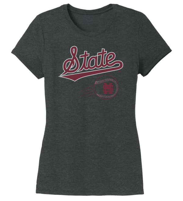 Women's Mississippi State Bulldogs Premium Tri-Blend Tee Shirt - Mississippi State Baseball