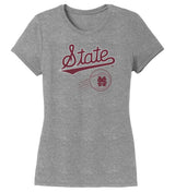 Women's Mississippi State Bulldogs Premium Tri-Blend Tee Shirt - Mississippi State Baseball
