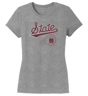 Women's Mississippi State Bulldogs Premium Tri-Blend Tee Shirt - Mississippi State Baseball
