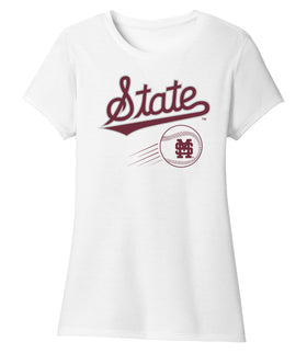 Women's Mississippi State Bulldogs Premium Tri-Blend Tee Shirt - Mississippi State Baseball