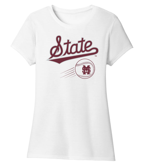 Women's Mississippi State Bulldogs Premium Tri-Blend Tee Shirt - Mississippi State Baseball