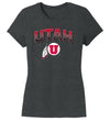 Women's Utah Utes Premium Tri-Blend Tee Shirt - Full Color Fade Utah Utes Logo