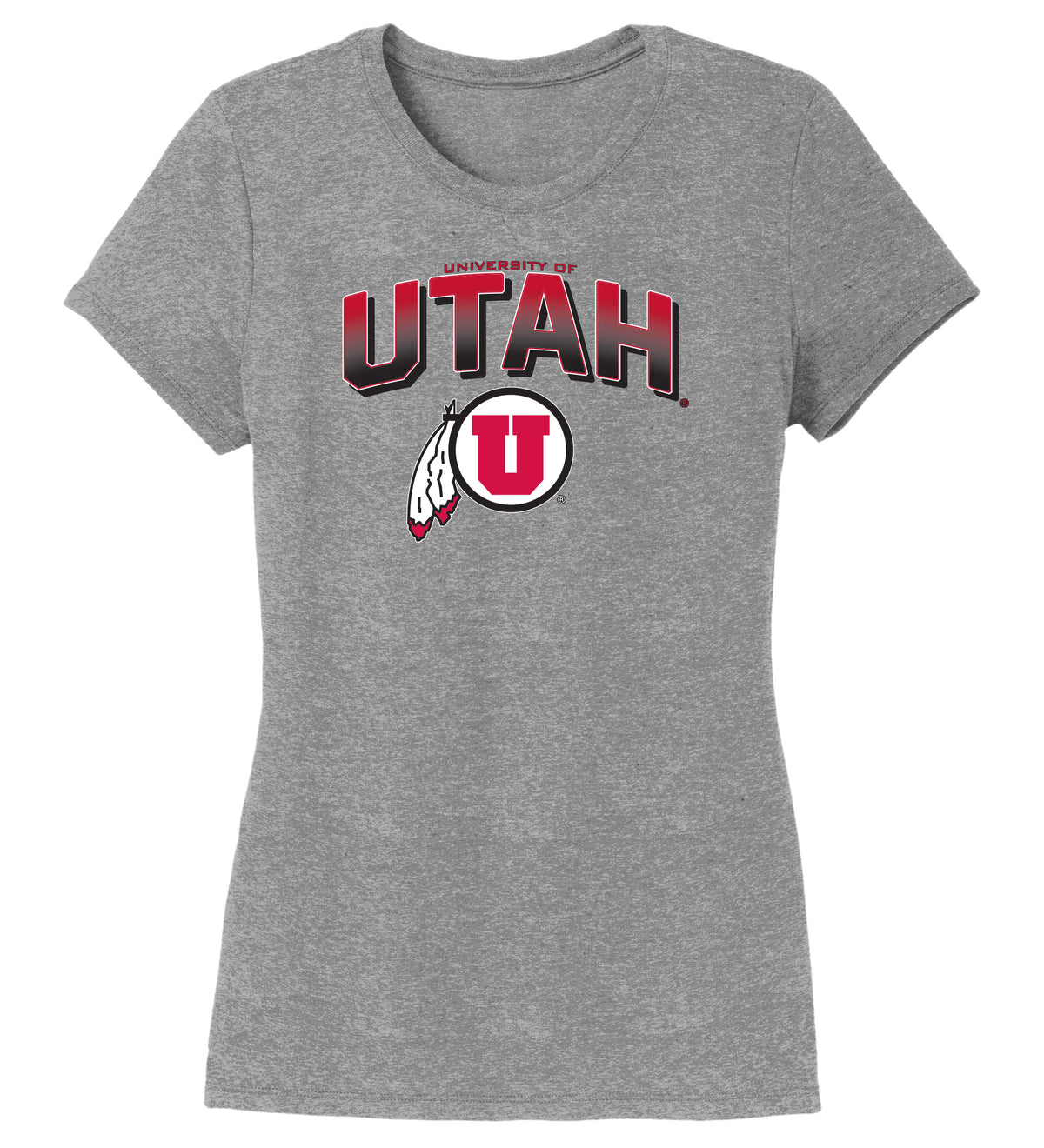 Women's Utah Utes Premium Tri-Blend Tee Shirt - Full Color Fade Utah Utes Logo