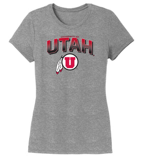 Women's Utah Utes Premium Tri-Blend Tee Shirt - Full Color Fade Utah Utes Logo