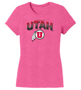 Women's Utah Utes Premium Tri-Blend Tee Shirt - Full Color Fade Utah Utes Logo