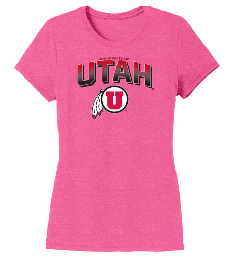 Women's Utah Utes Premium Tri-Blend Tee Shirt - Full Color Fade Utah Utes Logo