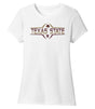 Women's Texas State Bobcats Premium Tri-Blend Tee Shirt - Striped Texas State Football Laces