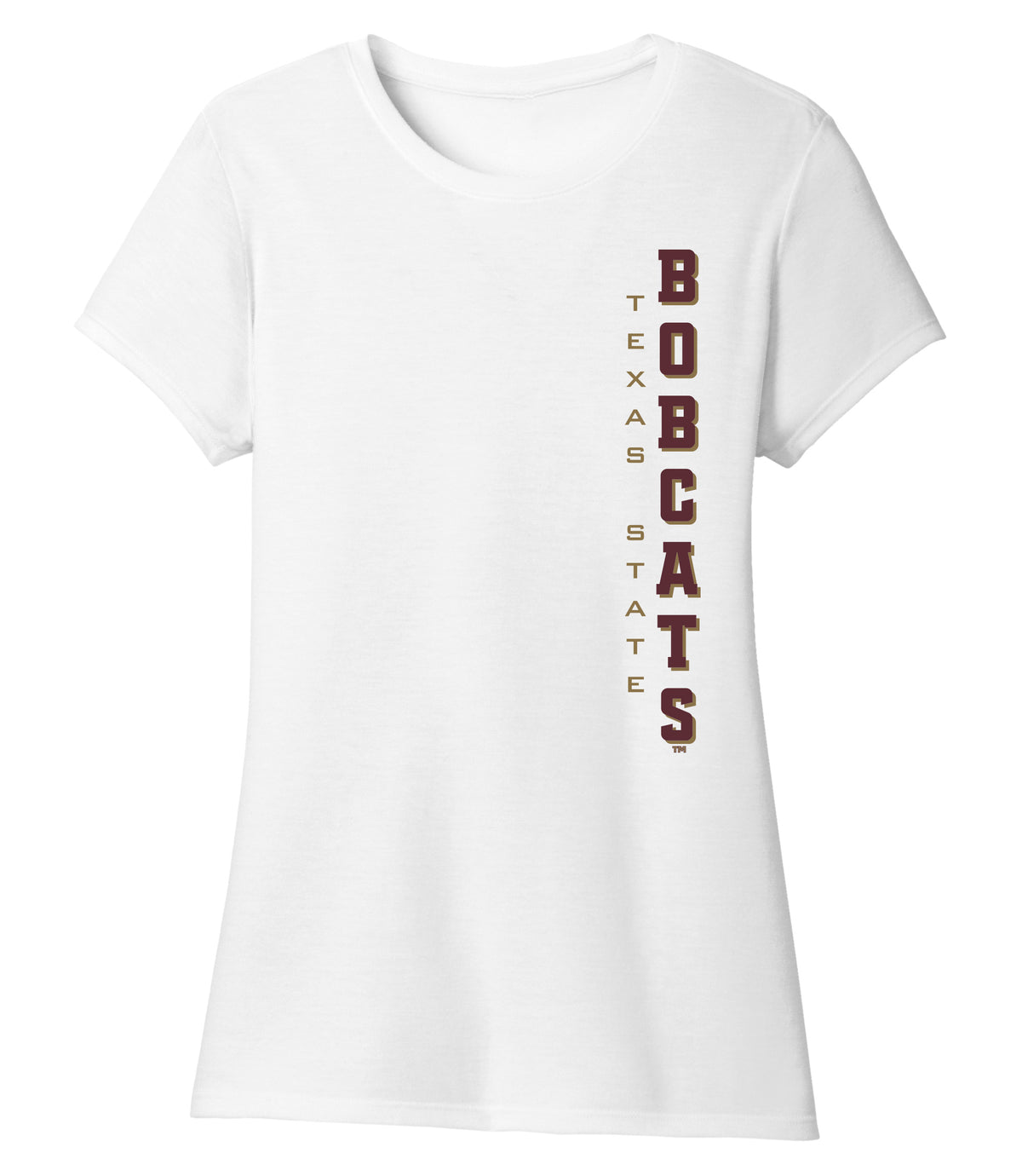 Women's Texas State Bobcats Premium Tri-Blend Tee Shirt - Vertical Texas State Bobcats