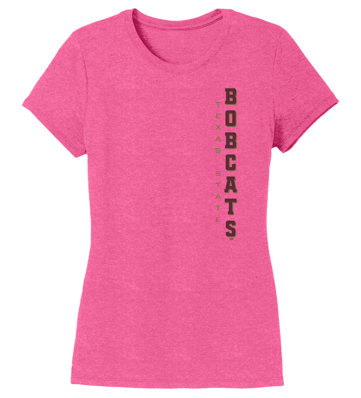 Women's Texas State Bobcats Premium Tri-Blend Tee Shirt - Vertical Texas State Bobcats