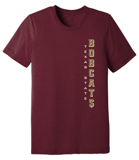 Women's Texas State Bobcats Premium Tri-Blend Tee Shirt - Vertical Texas State Bobcats